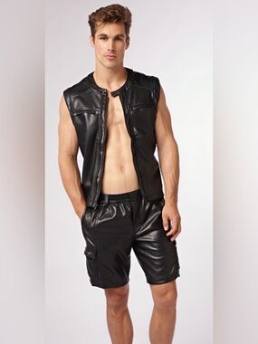 NASTY PIG Wrecked VEST In Black LARGE NWOT